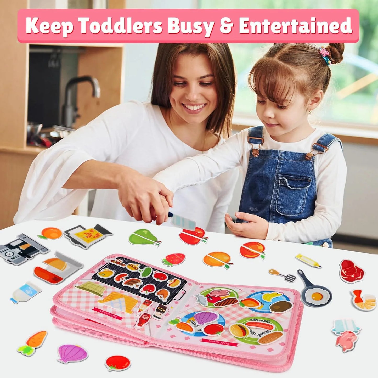 Toddlers Montessori Toys Busy Board Farm Animal Scene Storytelling Activity Toy Quiet Book Felt Activity Educational Sensory Toy