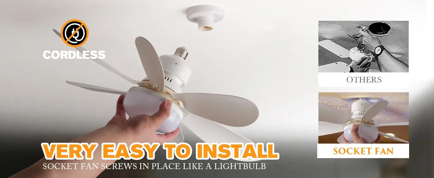 E27 with Remote LED 40W Ceiling Fan Light  Dimming Function  Suitable for Living Room Study and Home use  85-265V
