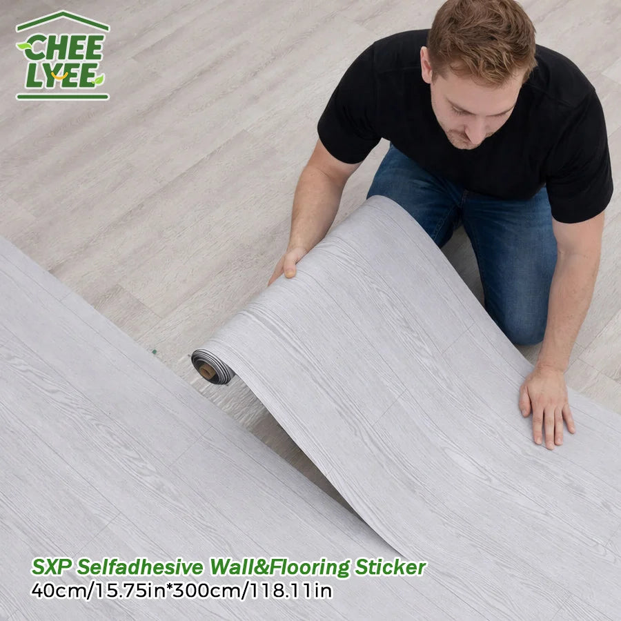 Vinyl Flooring Roll 15.7"W X 118"L/ 12.9 Sq.Ft, Peel and Stick Wall Tiles Vinyl Plank Flooring for Any Room, Easy DIY