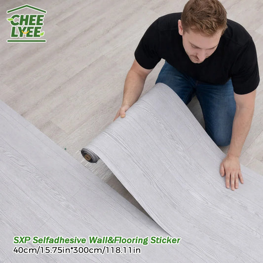Vinyl Flooring Roll 15.7"W X 118"L/ 12.9 Sq.Ft, Peel and Stick Wall Tiles Vinyl Plank Flooring for Any Room, Easy DIY