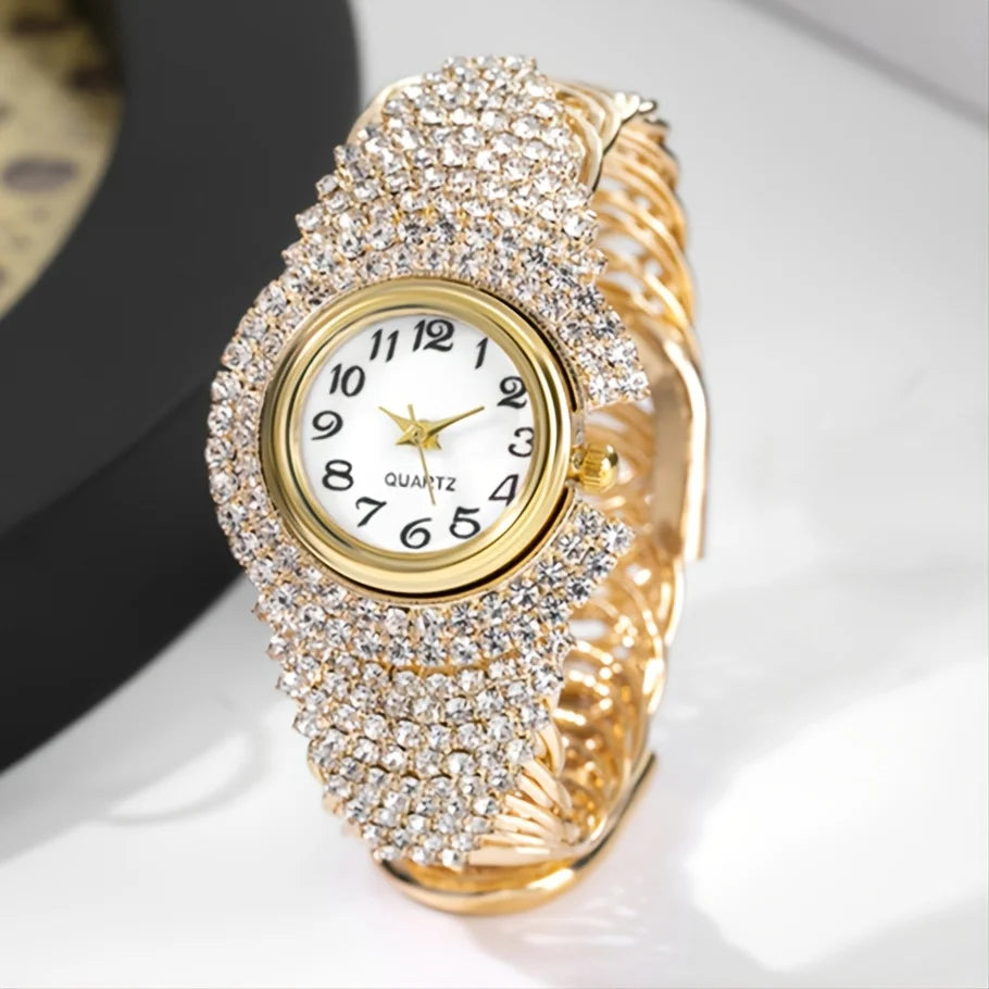 Elegant Full Rhinestone Women Watches Fashion Bracelet Bangle Ladies Quartz Wristwatch Reloj Mujer