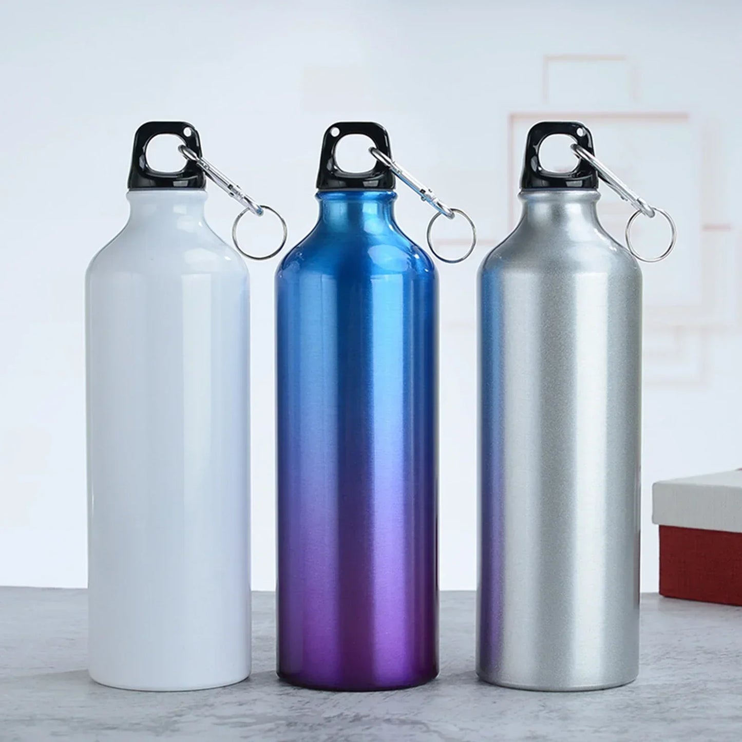 500/750mL Aluminum Outdoor Bike Sports Water Bottle Drinking Kettle Drinking Cup Leakproof Water Jug for Travel Running Camping
