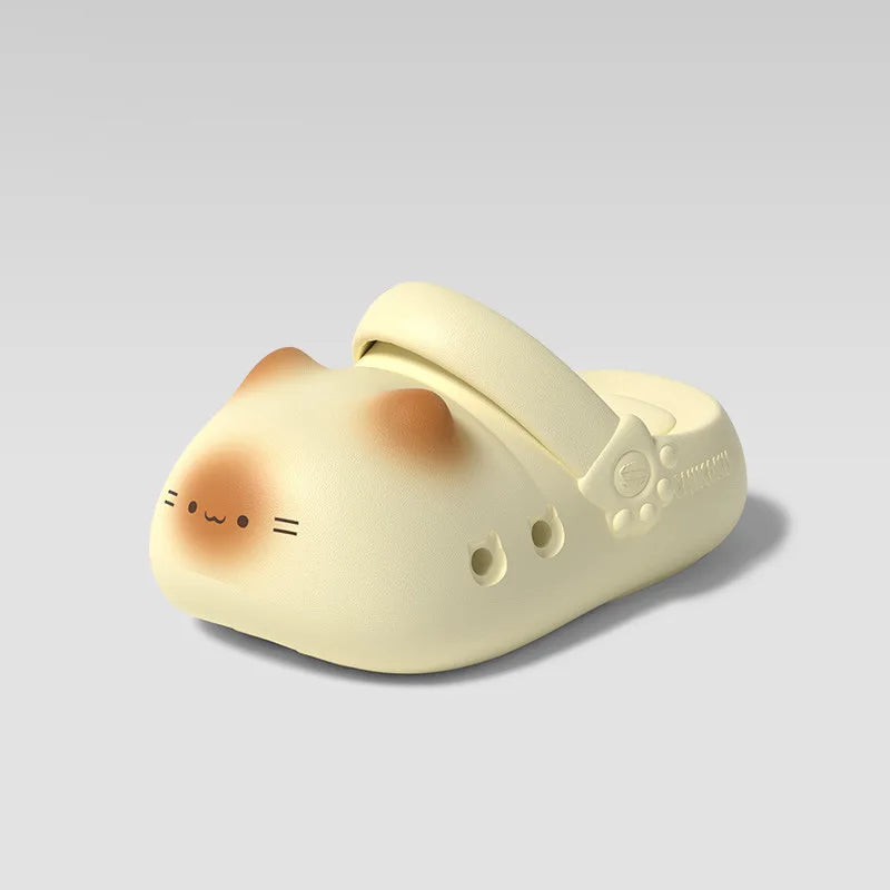 Kawaii Kitty Designer Slippers Women's Bottom Cat Paw Shoes Winter Warm Waterproof Mules Clogs Woman Kitten Home Slipper Adult