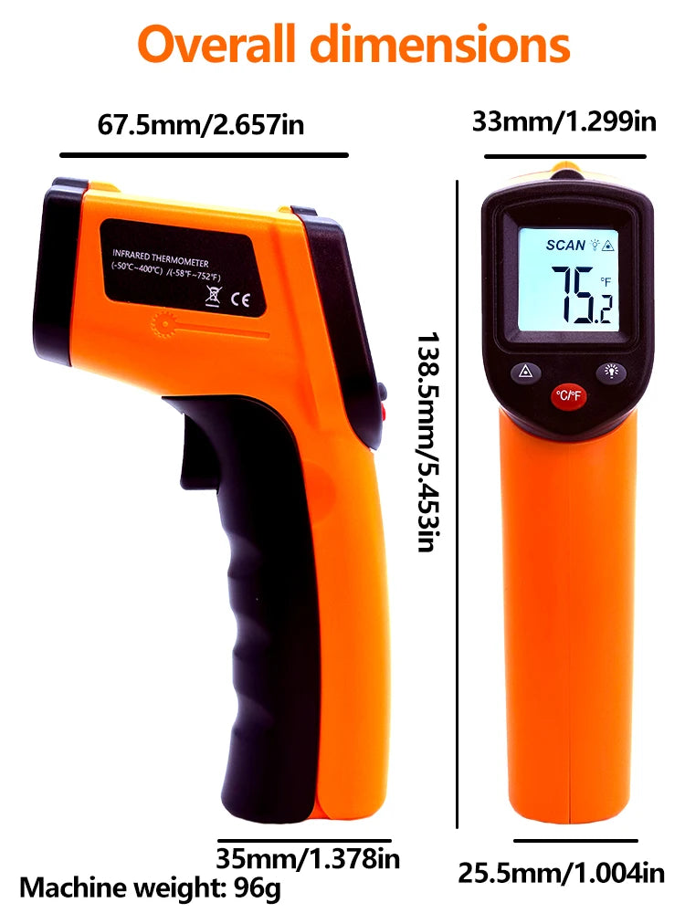 Digital Infrared Thermometer Laser termometro Pyrometer Gun Non-Contact Laser Temperature Meter gauge Tools -50~400℃