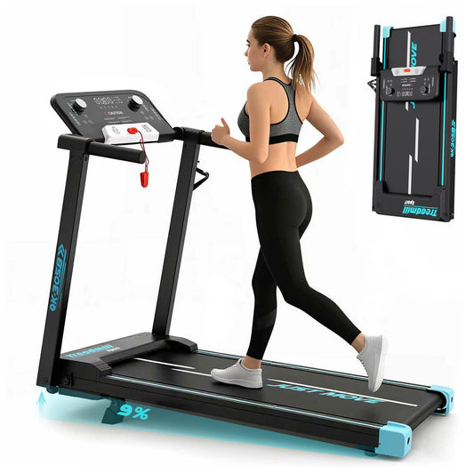3-in-1 Folding Treadmill Walking Pad, 3.0 HP Quiet Motor, 9% Adjustable Incline, Max 14km/h, LCD Monitor & Safety Warn