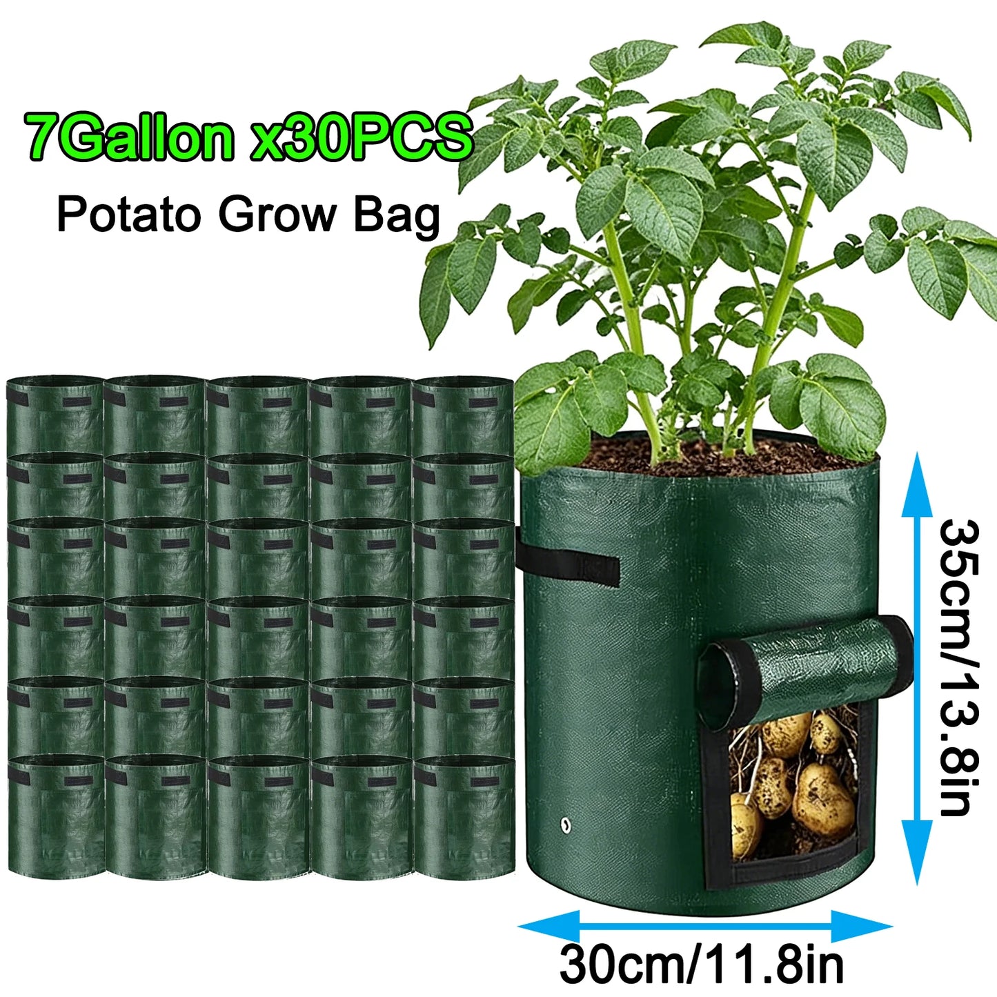 50PCS 7 Gallon Grow Bags for Vegetables Plants with Handles Pots for Plants Form for Garden Flower Pots for Outdoor &Living Room
