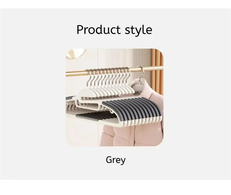 10Pcs Black/Orange/Grey Multifunctional Wet and Dry Household Hanger Suitable for Hanging Clothes Bedroom Wardrobe Anti-Slip