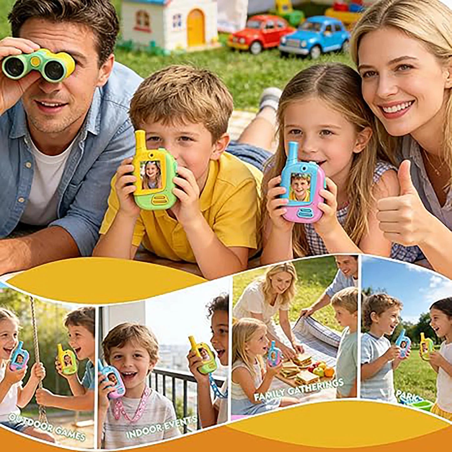 2 Pack Kids Video Walkie Talkies, Rechargeable Two Way Radio with Voice Changer and HD Camera, Indoor Outdoor Camping Hiking Toy