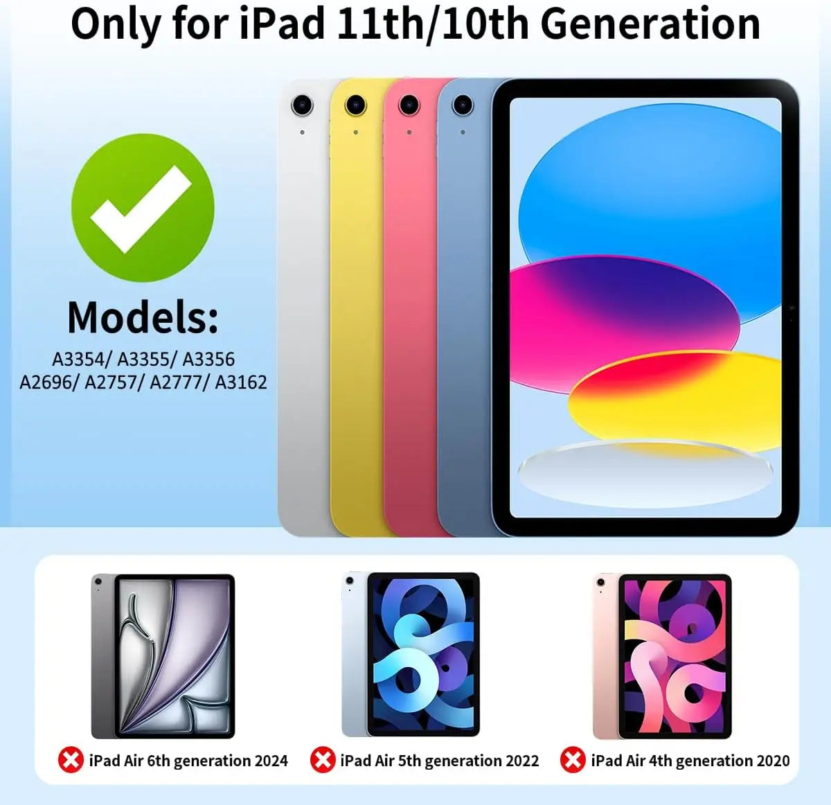 Case for iPad (A16) 11th Generation 11 Inch 2025/10th Generation 10.9 Inch 2022 Magnetic Flip Smart Cover Soft Silicone Shell