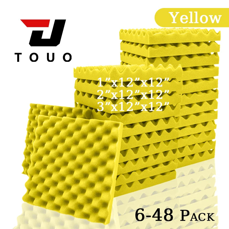 TOUO Acoustic Foam 6/12/24/48Pc Acoustic Sponge Sound Insulation Sound-absorbing Soundproof Foam Panels Ceiling Acoustic Esponja