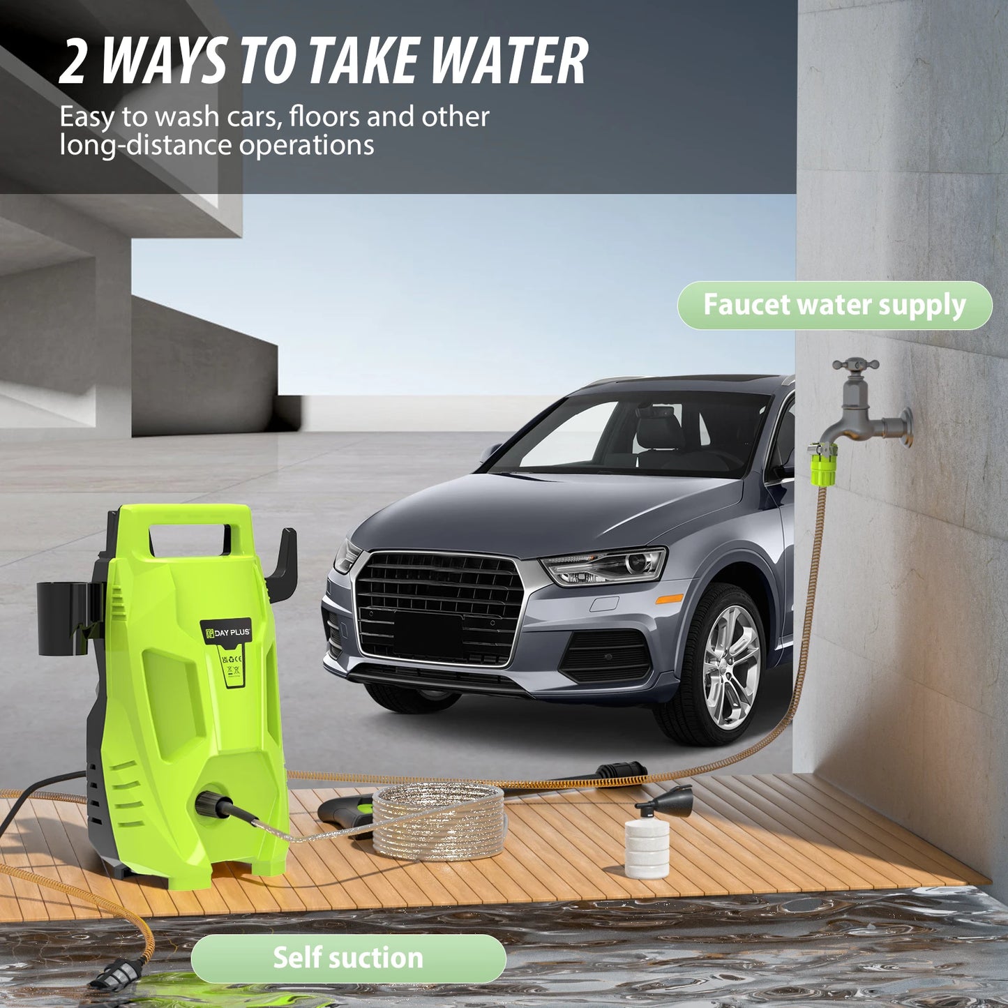 2300W Electric High Pressure Washer 480Bar PSI Power Jet Wash Patio Car Jet Washers,7m Hose & 5.5m Power Cord, Adjustable Nozzle