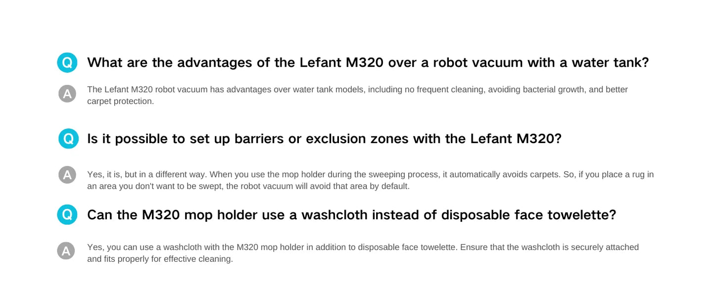 Lefant M320 Robot Vacuum Cleaner, Carpet Detection, 6,000 Pa Suction, Low Noise,  210 Mins Runtime, Self-Charging, Ideal for Har