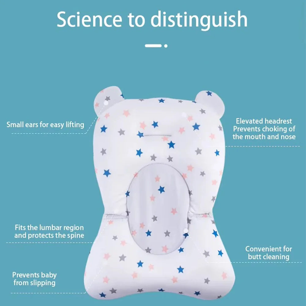 PANGDUBE Baby Bathtub Pad Ajustable Bath Support Seat Newborn Bathing Cushion 0~1 Year Old Baby Bathtub Floating Seat for Shower