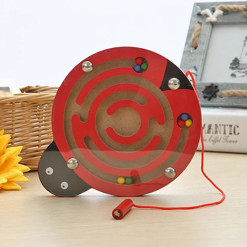 Montessori Educational Toys Children Magnetic Track Maze Balance Board Wooden Puzzle Game Baby Toys