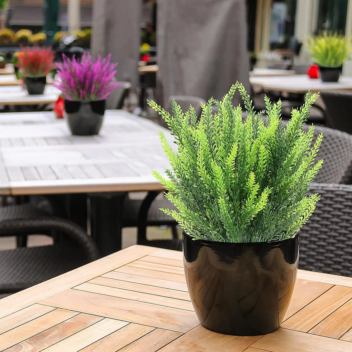 3/5/10pcs Artificial Flowers Flocked Plastic Lavender Bundle Fake Plants Wedding Bridle Bouquet Indoor Outdoor Home Kitchen