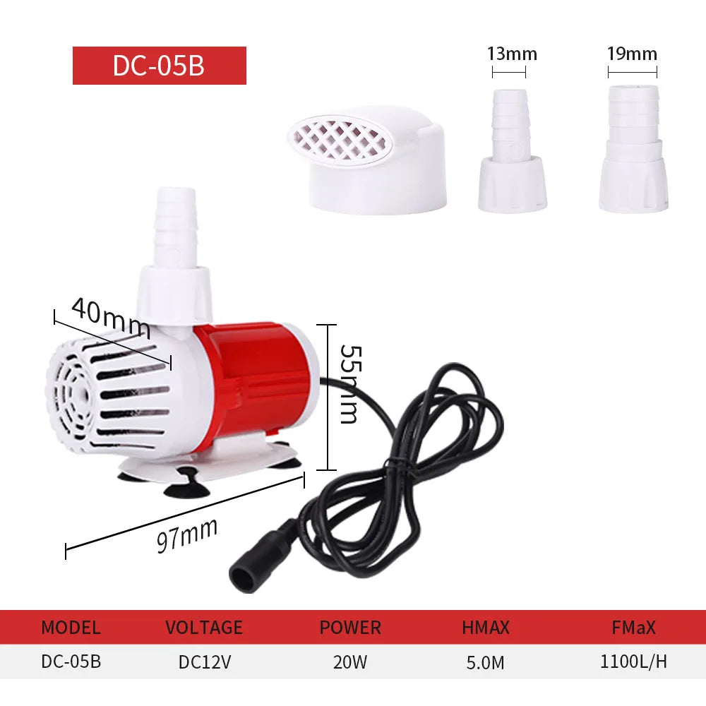Silent Submersible Pump Fish Tank Side Suction Aquarium Water Pump Variable Frequency Water Pump For Indoor Bedroom Living Room