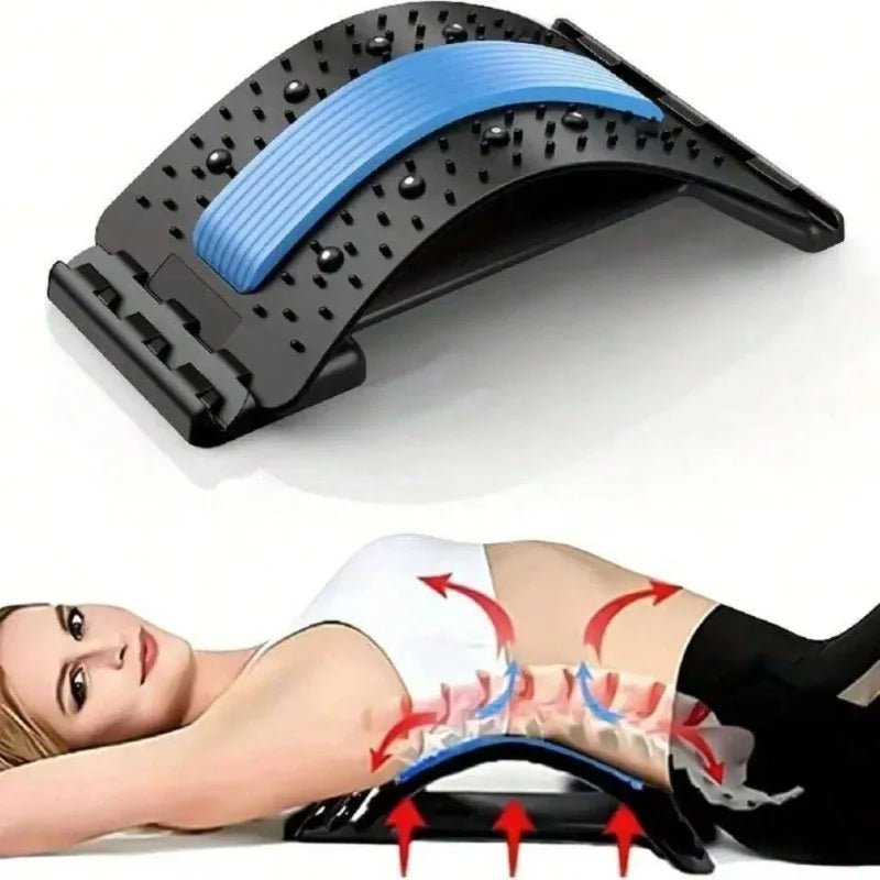 Back Support Back Stretching Device,Back Massager for Bed Chair Car,Multi-Level Lumbar Support Stretcher Spinal Muscle Pain Reli