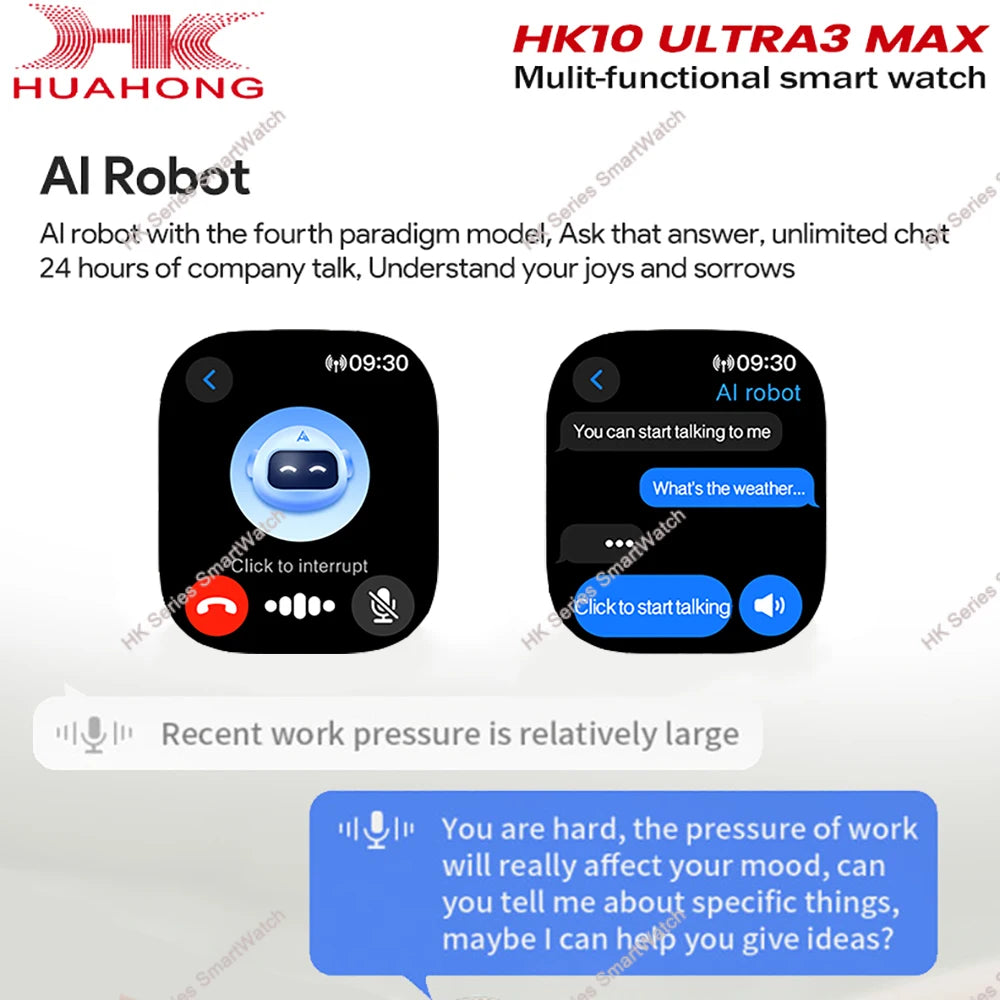 Original HK10 Ultra 3 MAX SmartWatch 2025 For Man Women 49mm HD AMOLED 4GB ROM AI ROBOT NFC GPS Smart Band Watch For IOS Android