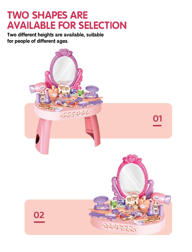 30pcs Kids Dressing Table Toy Girl Simulation Home Makeup and Makeup Jewelry Box Pretend Play Toys for Children Birthday Gift