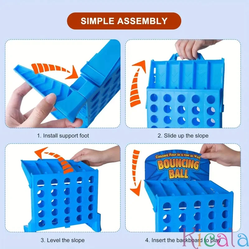 Children Bounce Game Jumping Ball Tabletop Toy for Kids 4 in a Row Parent-Child Interaction Board Game Educational Gift For Kids