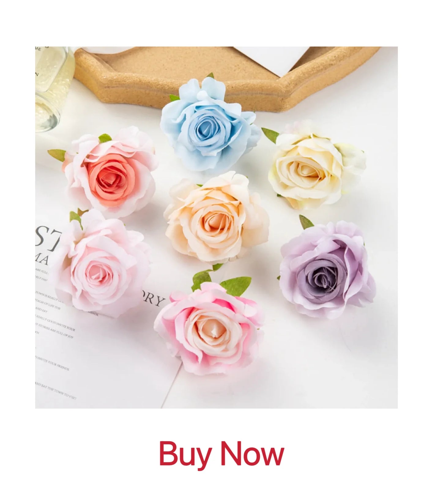 50/100 Pieces artificial flowers for home decoration wedding bridal accessories clearance diy gift box scrapbooking bride brooch