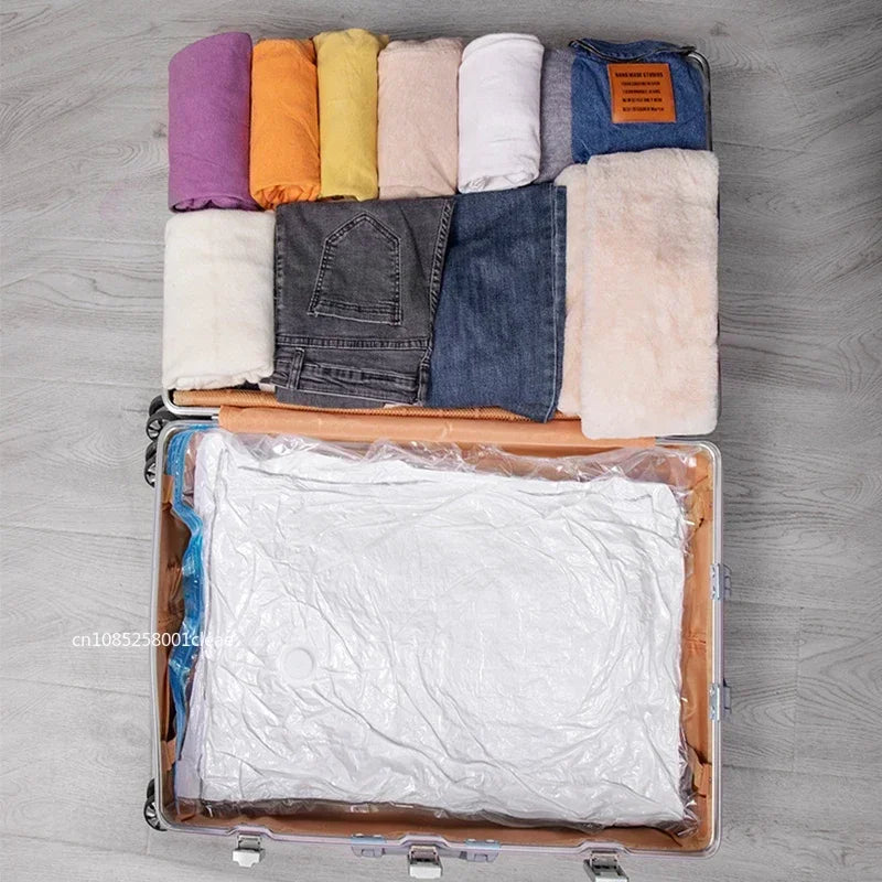 1-10pcs Thickened Vacuum Compression Bag,Transparent Quilt Vacuum Bags, Storage Bags, Household Clothing Storage and Sorting Bag