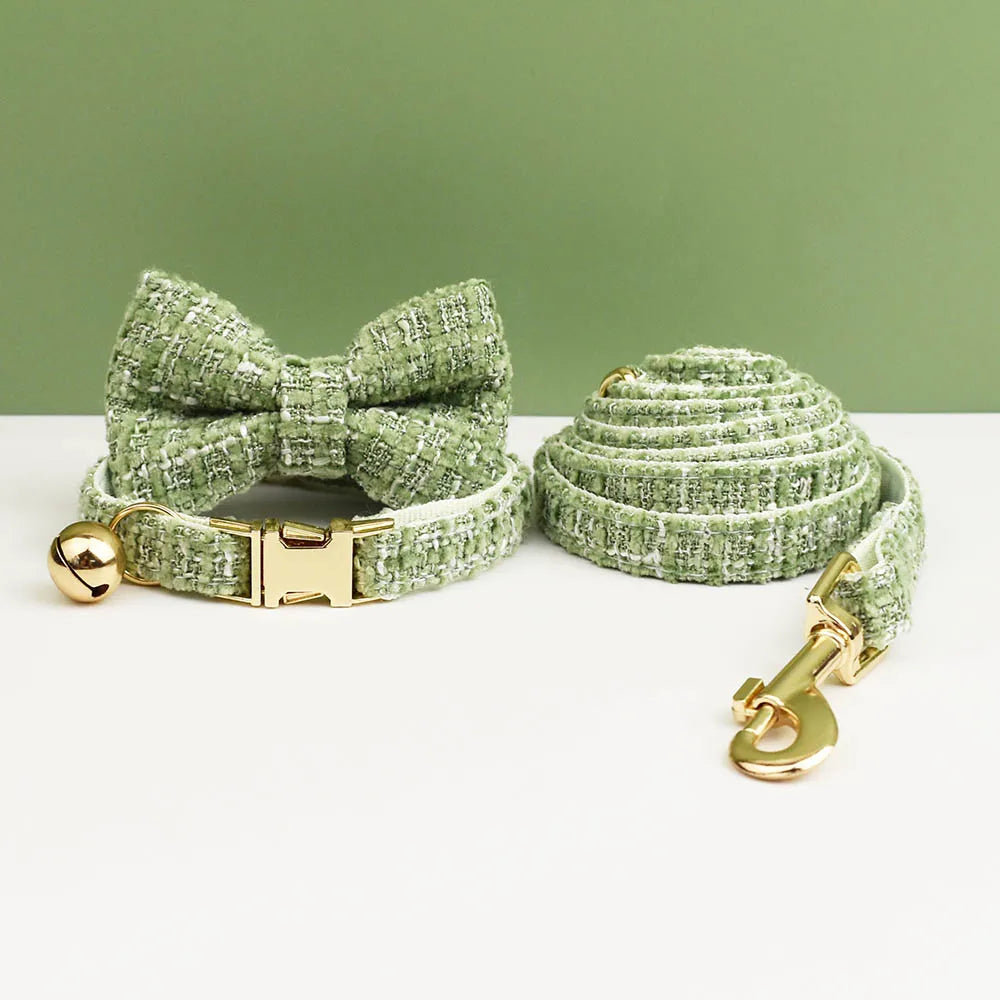 Personalized Metal Hardware Cat Collar And Leash Set with Bell Engraving ID Tag for Kittens Pet Accessories