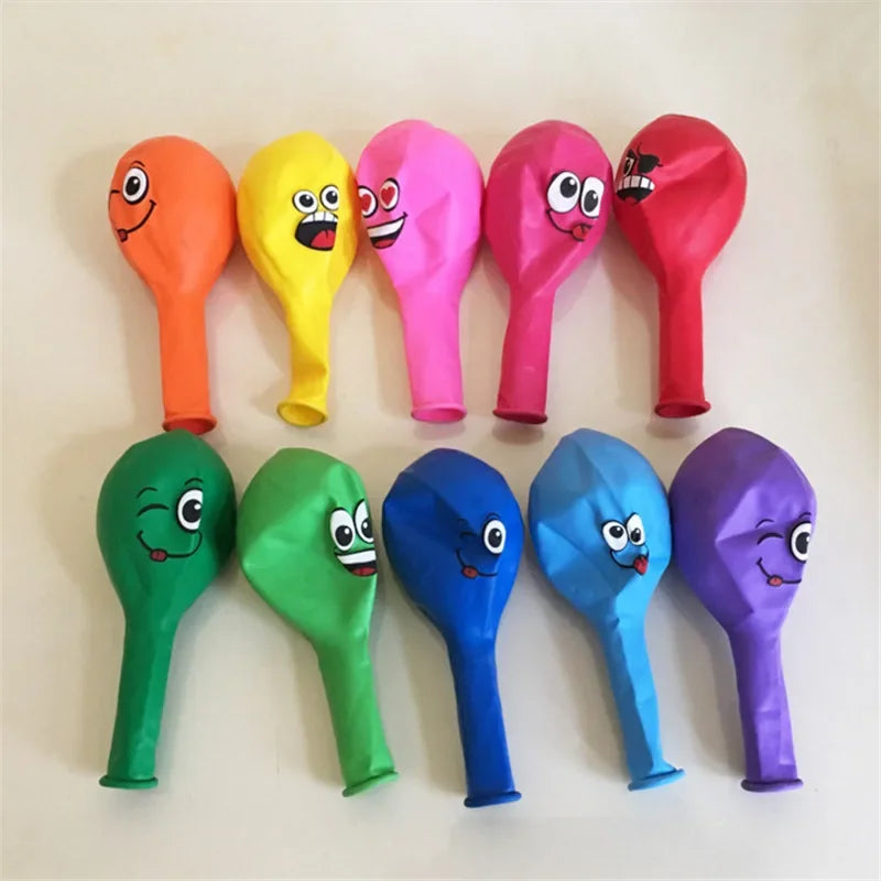 10-100Pcs 12inch Cute Funny Big Eyes Smiley face latex balloons Birthday Party decoration Inflatable balloon Baby Shower Globos