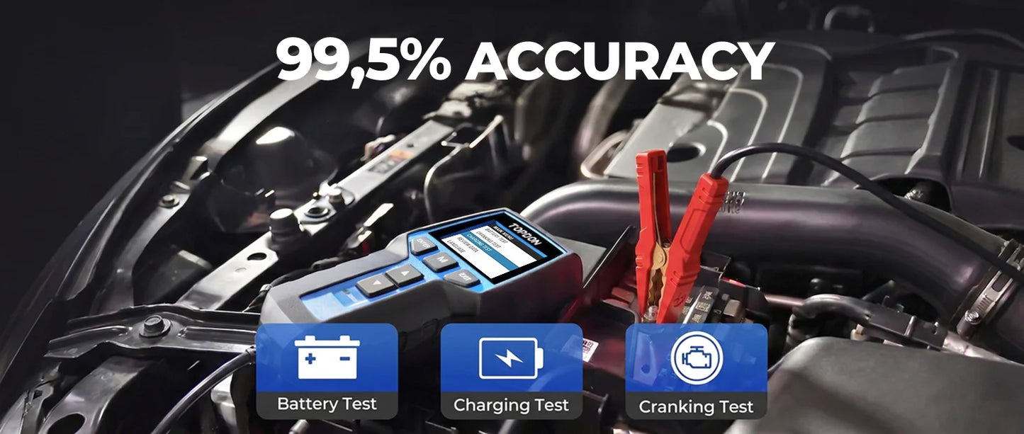 TOPDON BT200 12V Car Battery Tester Digital Automotive Diagnostic Battery Tester Analyzer Vehicle Cranking Charging Scanner Tool