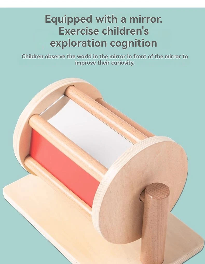 Montessori teaching AIDS,spning drum rotating rainbow, baby intelligence, baby children's toys, early education Montessori toy