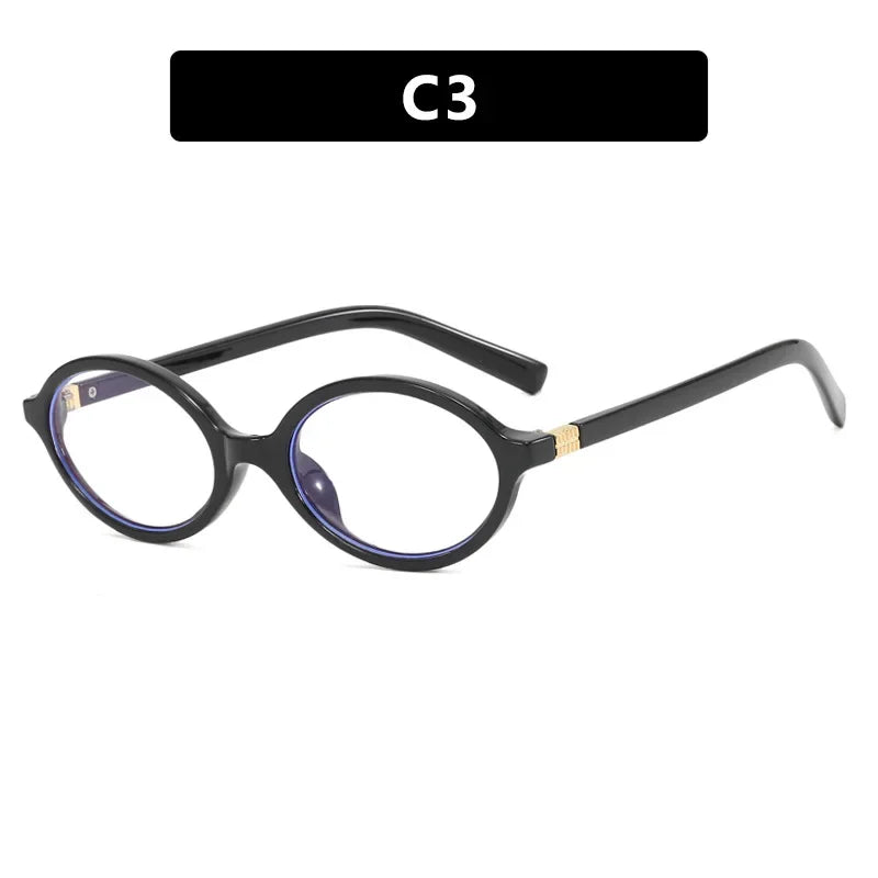 Vintage Oval Sunglasses NEW Women Luxury Brand Designer Small Oval Anti Blue Light Glasses Retro Fashion Men Leopard Eyegalsses