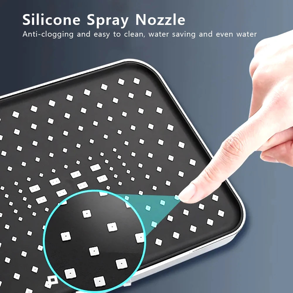 Large Flow High Pressure Shower Head Spray Bathroom Rain Shower Silicone Water-saving Nozzle Pressurization Handheld Accessories
