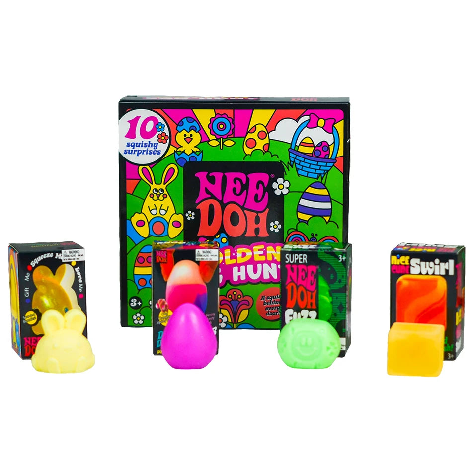 HOT Golden Egg Needoh Blind Box Fidget Toy Anti-Stress Sensory Squeeze Surprise Treasure Hunt Gift for Adults