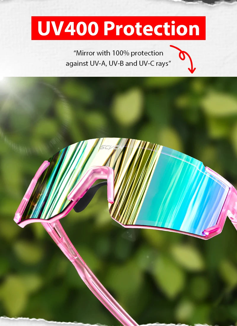 SCVCN Hot Cycling Sunglasses Men Road Driving Bike Glasses Outdoor Sports Mountain Climbing Women Bicycle UV400 Cycling Goggles