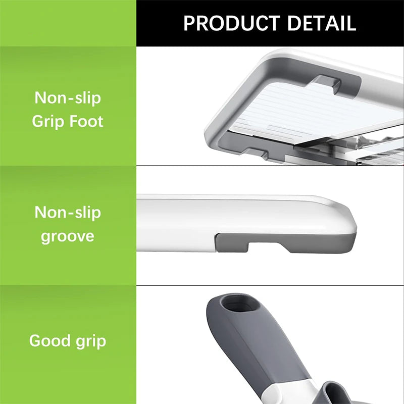 LMETJMA Multi Handheld Mandoline Slicer with Adjustable Stainless Steel Blade Kitchen Veggie Chopper Cheese Grater JT237