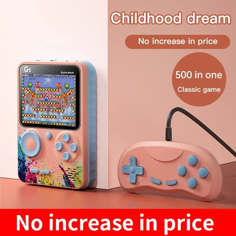 G5 500 In 1 MINI Video Game Handheld Game Players Portable Retro Video Console Boy 8 Bit Color LCD Screen Games