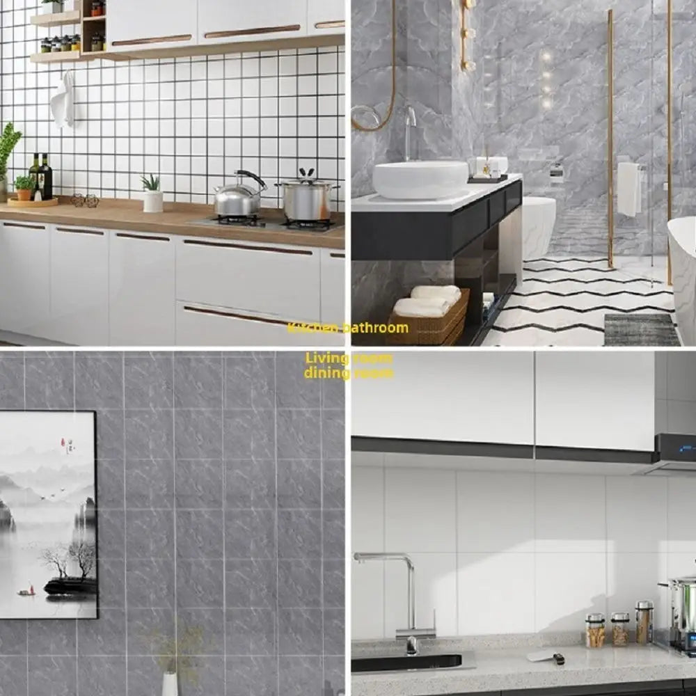 30x60cm Self Adhesive Tile Sticker Imitation Ceramic Tile Waterproof Imitation Marble Wall Sticker Moisture-Proof
