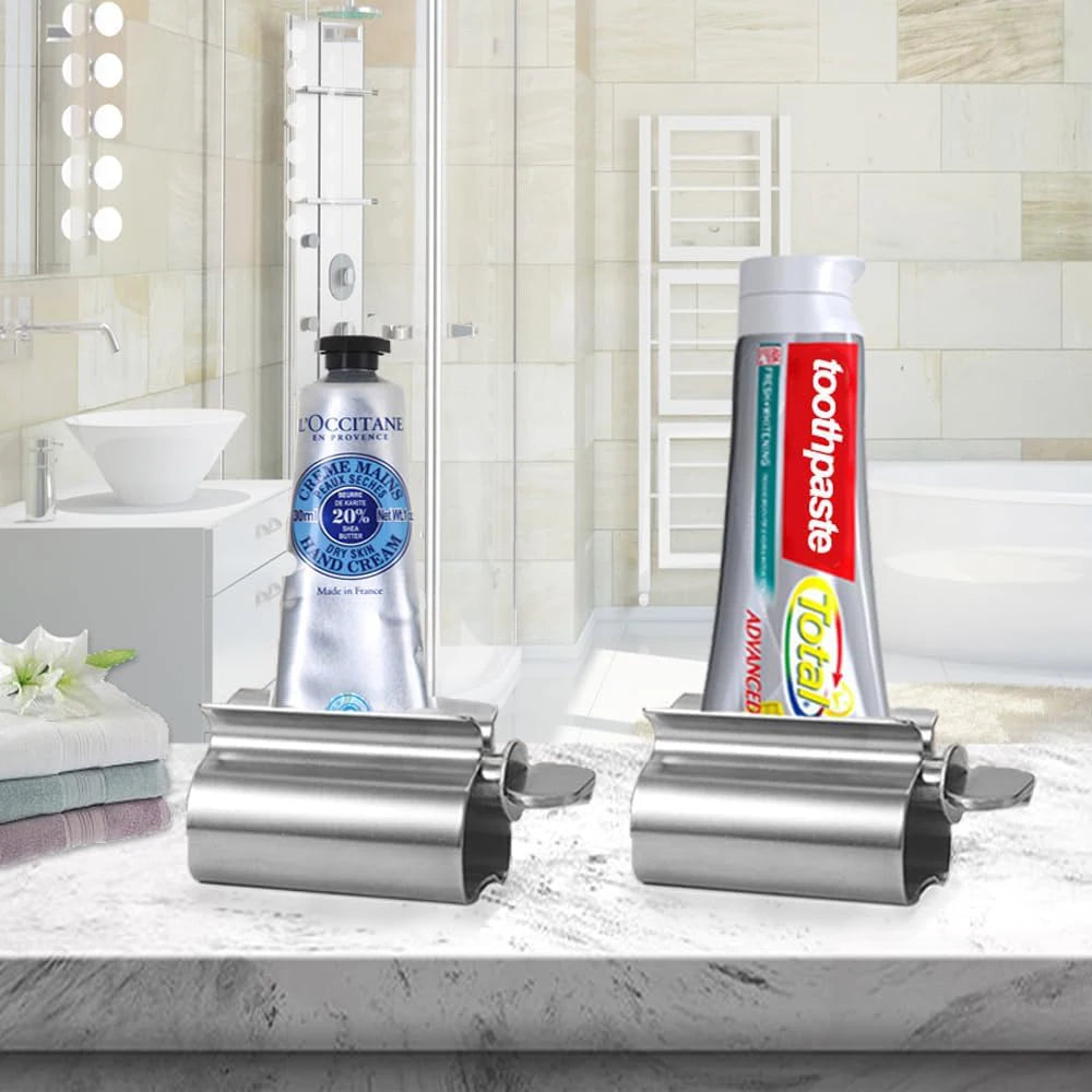 1/2PCS Toothpaste Squeezer Tube Roller Stainless Steel Wringer Roller Rotate Dispenser for Cosmetics Bathroom Accessories