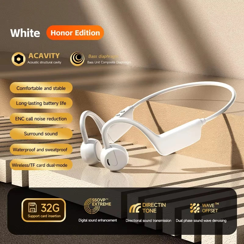 New Bone Conduction Headphones IPX8 Waterproof MP3 32GB Bluetooth5.4 Wireless Headphones With Mic Swimming Sports Fitness 2026