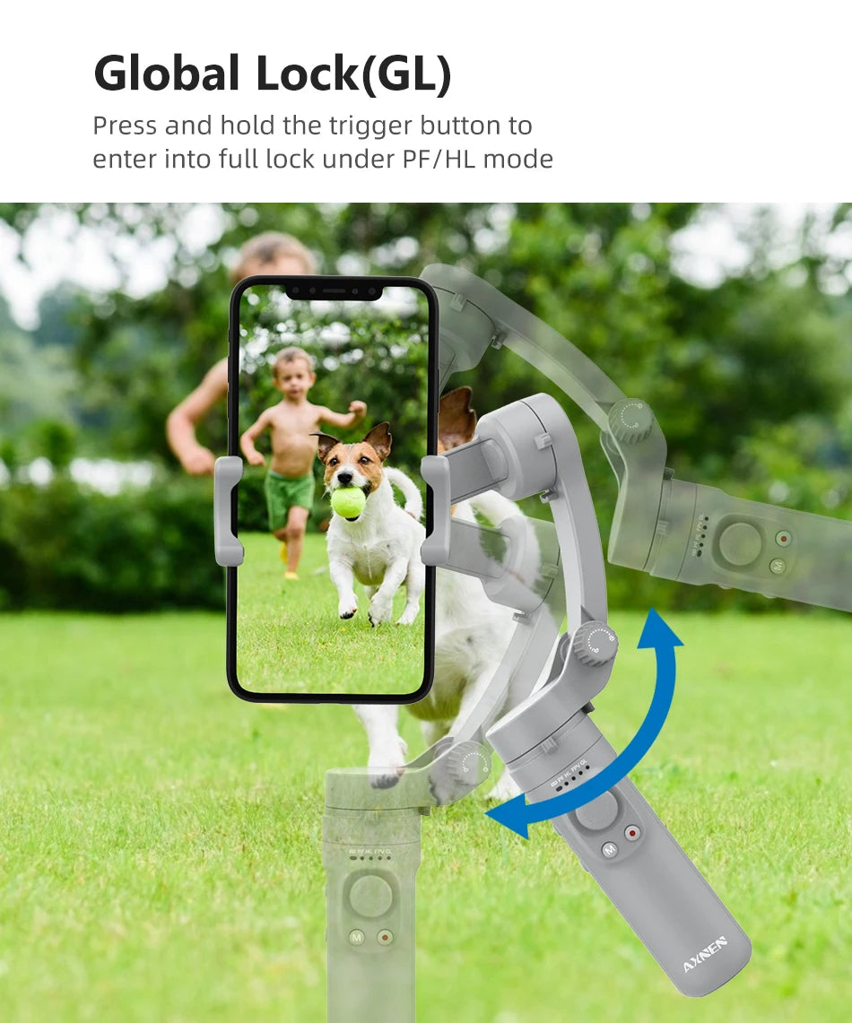 HQ3 3-Axis Gimbal Stabilizer for Smartphone Foldable Handheld Phone Video Record Vlog Anti-Shake Stabilizer for iPhone Android