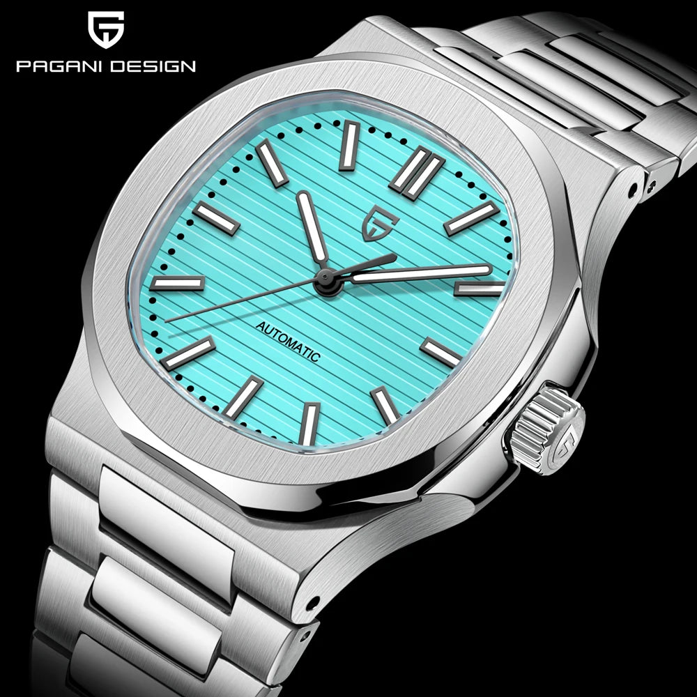 PAGANI DESIGN men's 1728 luxury Retro Mechanical Watch Men's Gift box stainless steel Sapphire glass 100m waterproof Men's Watch