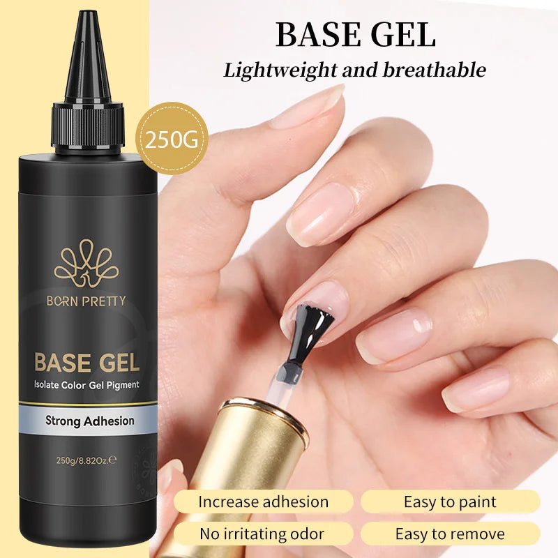 BORN PRETTY 250g Super Strong Nail Glue For False Nail Tips Press On Nails Refilled Package Base Gel Top Coat Matte Top Coat