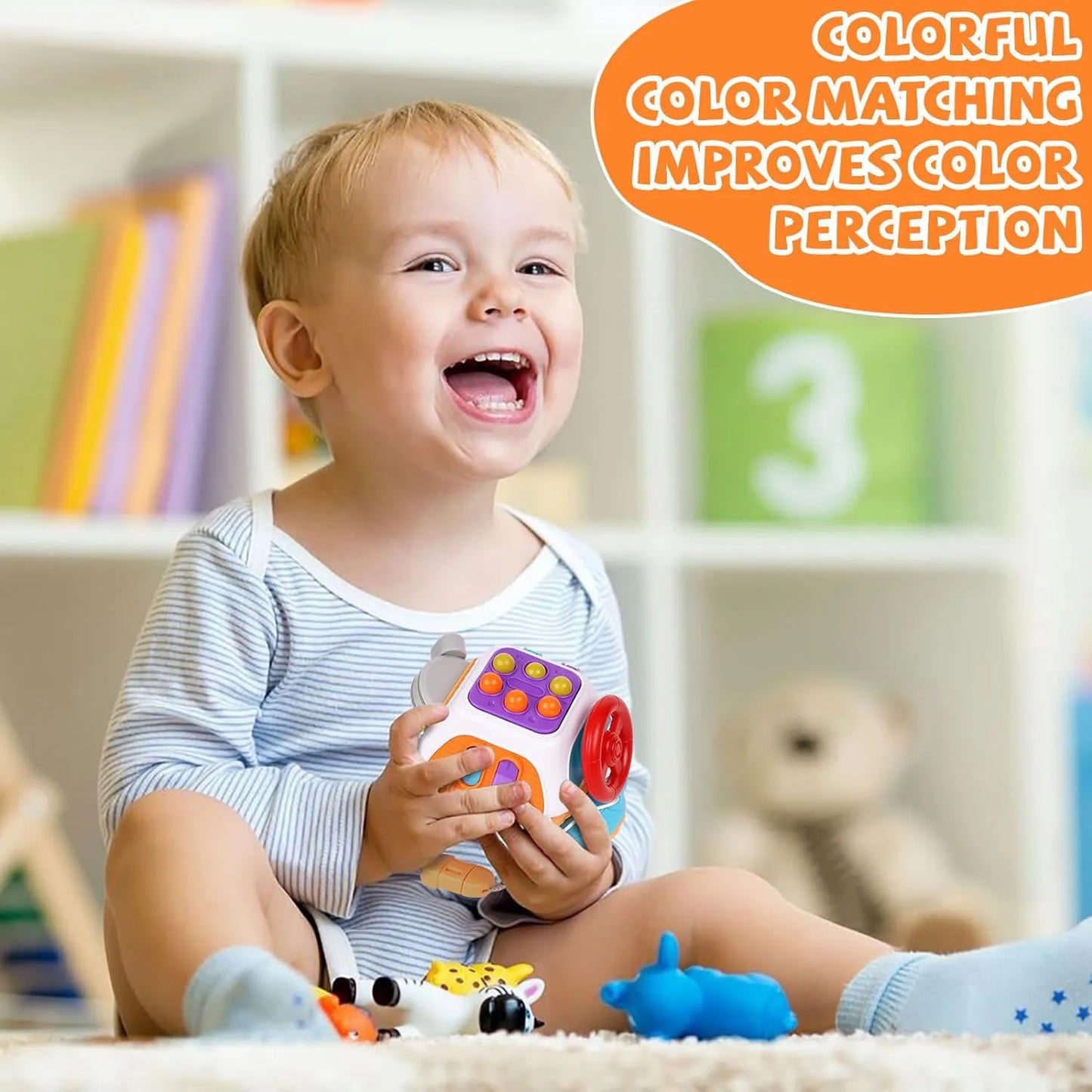 Montessori Sensory Toys Baby Busy Cube Activity Travel Toy Educational Learning Fidget Toys for Fine Motor Skills Children Gift