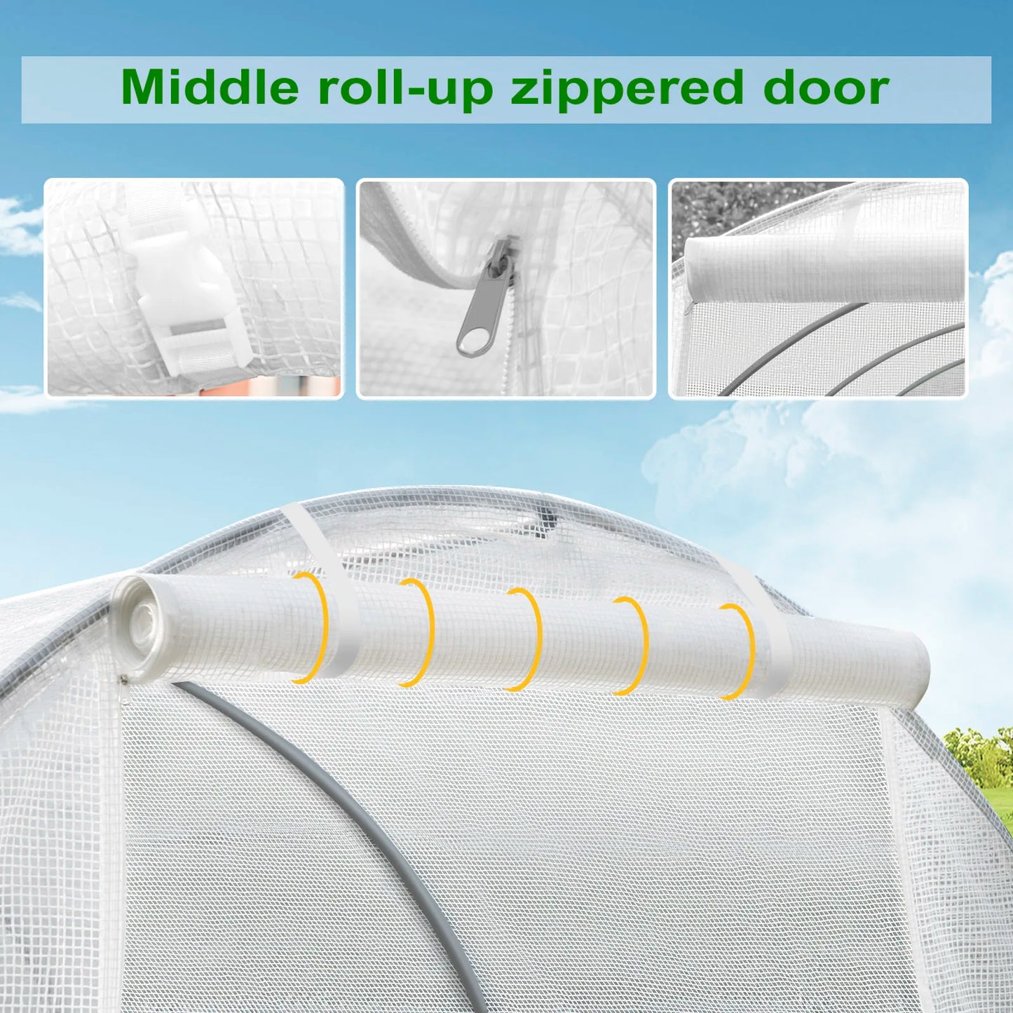 WOLTU Garden Greenhouse Plant Shelter Protective Tent with 1 Door and 6 Windows Winterproof Steel Tube for Outdoor