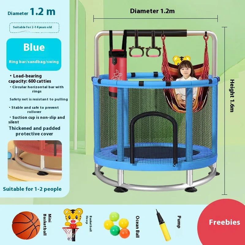 Children's Indoor Trampoline Home Use Jumping Bed 3-10 Years Old Household Trampoline Fun Fitness Exercise for Kids