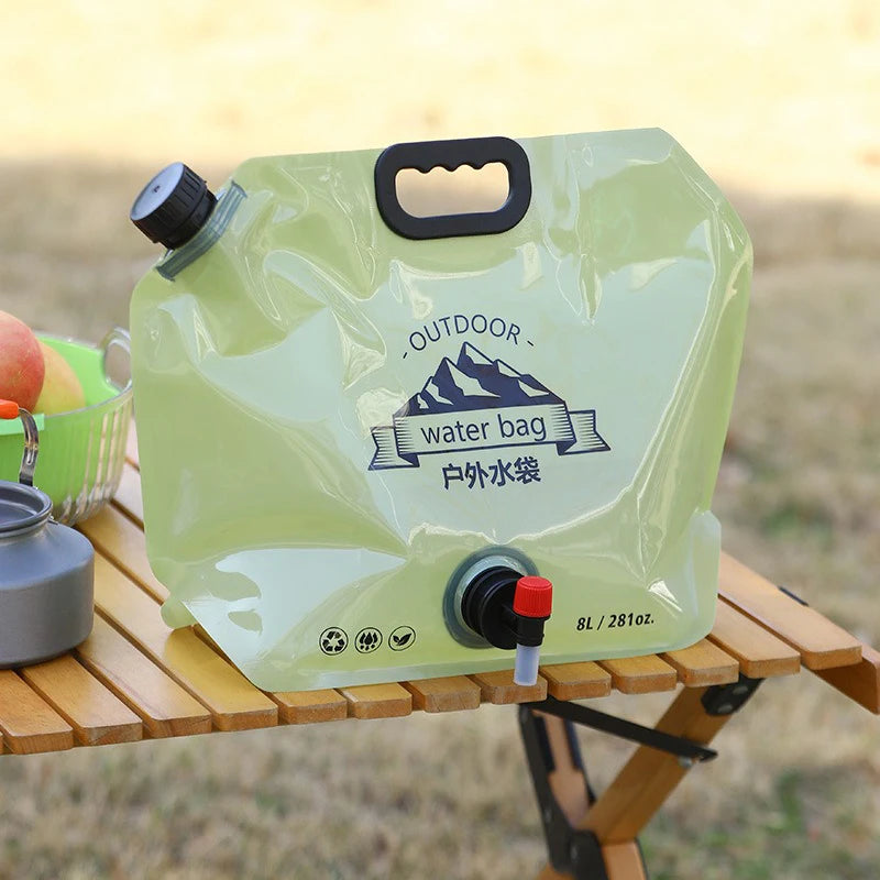 Portable Water Storage Bag Folding Outdoor Sports Camping Large-capacity Mountain Climbing Faucet Plastic Water Bag