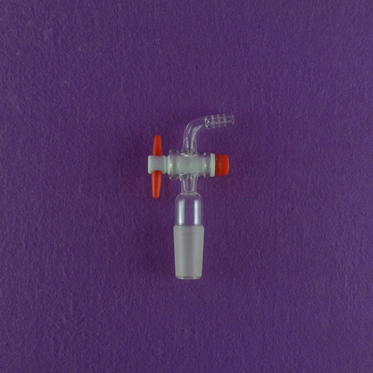 Lab Glass Vacuum Adapter 90 Bent PTFE Stopcock 24/40