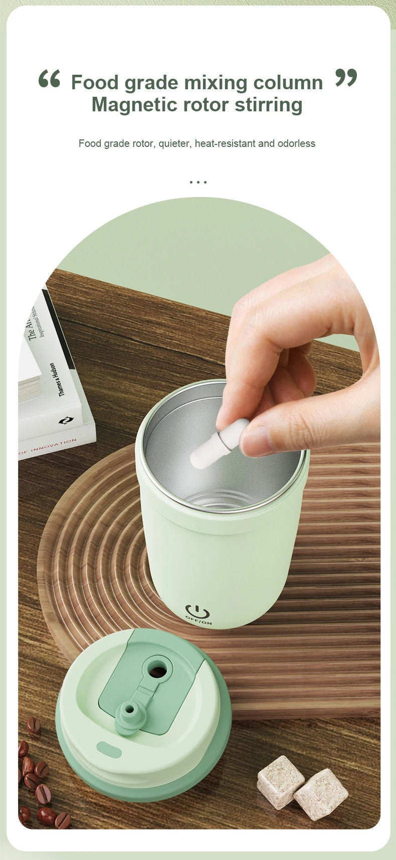 Mini Electric Coffee Self Mixing Mug Waterproof Food Safe Coffee Mug USB Rechargeable Automatic Magnetic Cup For Tea 380ML