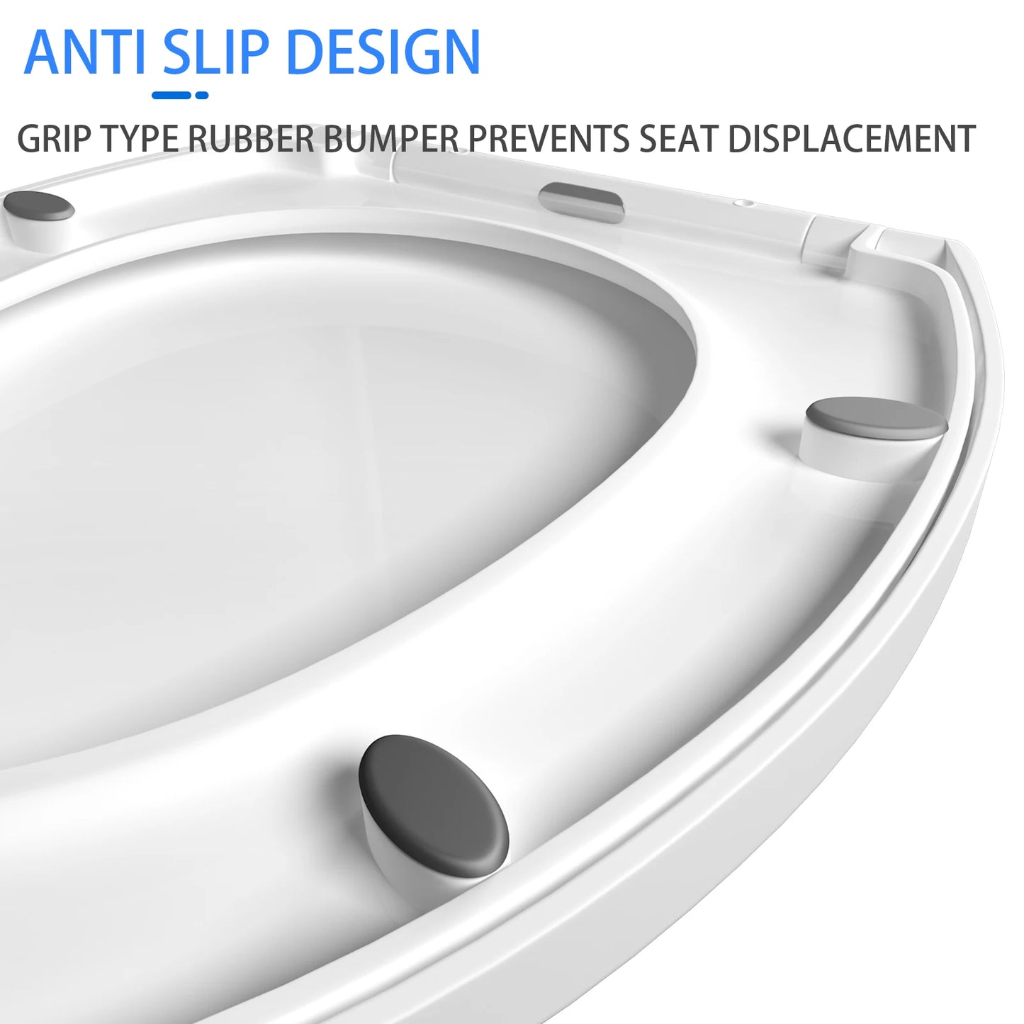 White Soft Close Toilet Seat with Quick Release for Easy Clean Toilet Seat with Adjustable Hinges Standard O Shape Toilet Seat