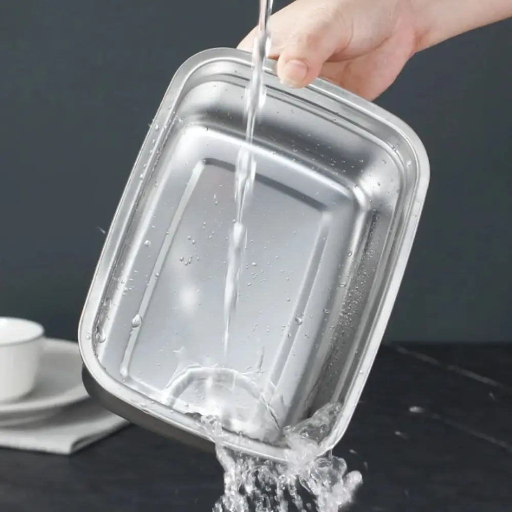 Stainless Steel Camping Lunch Box Sealed Microwave Suitable Preservation Box Large Capacity Leak-proof